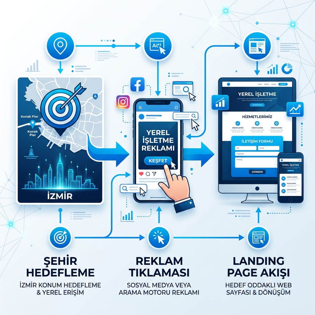 Google Ads yerel hedefleme ve landing page akışı