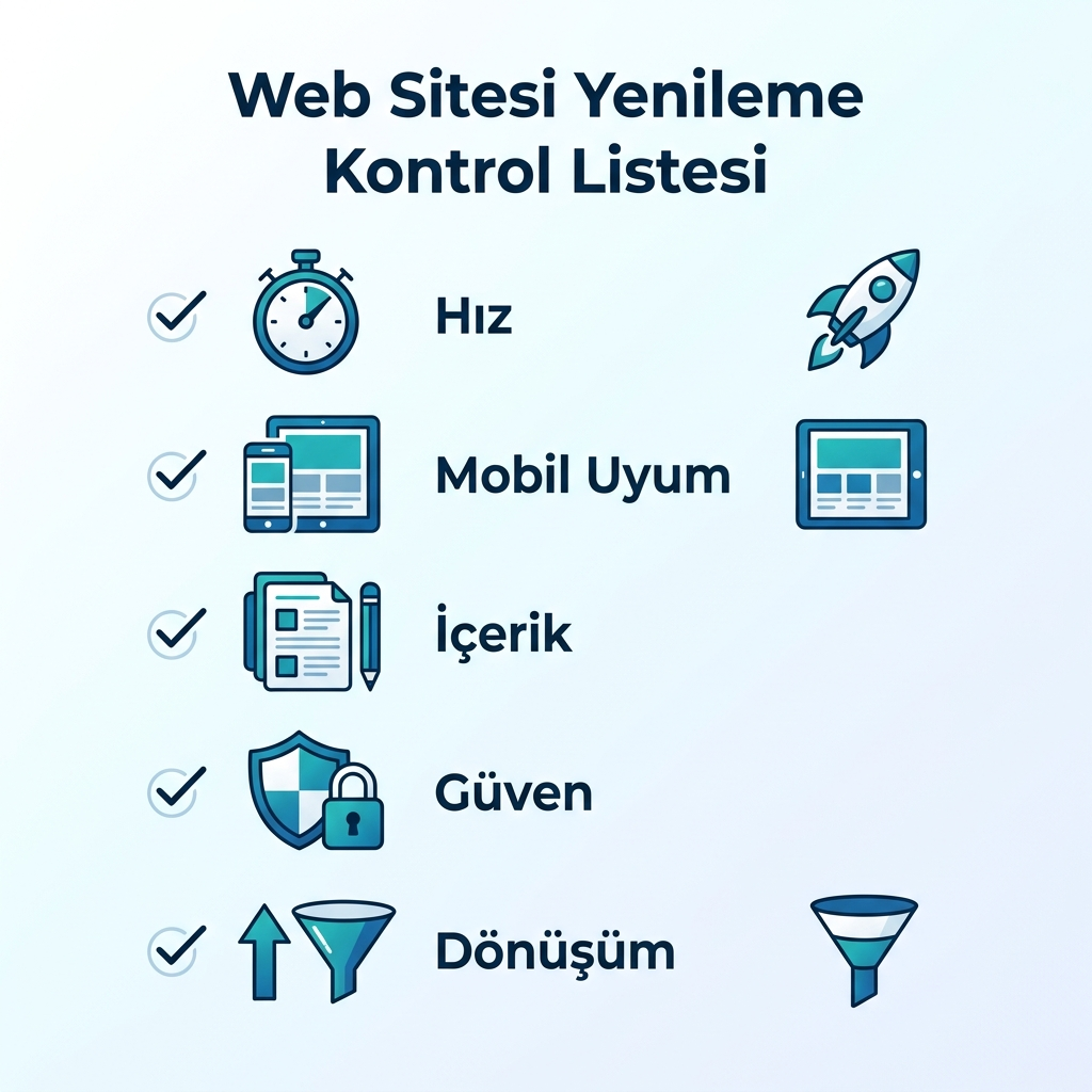 İzmir web sitesi yenileme checklist görseli
